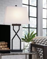 Warmstead Furniture - Ashley Furniture - Brookthrone Lighting - Metal Table Lamp (Set of 2) / Black - L204514